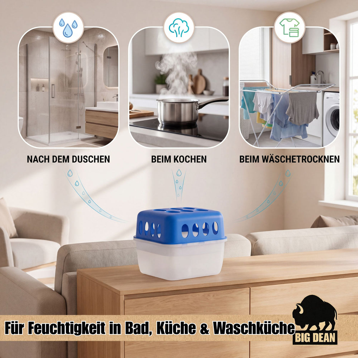 Entfeuchter Universal Set - 4x Enfeuchter + 9 Nachfüller (400g) image 6