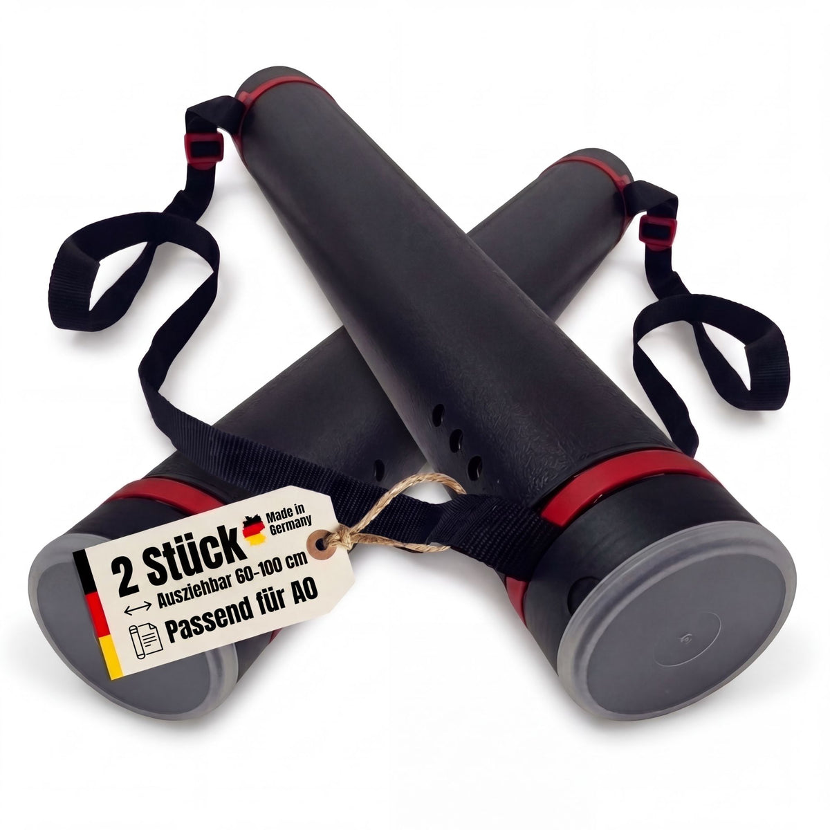 BigDean 2 STÜCK Posterrolle A0 Schwarz 60-100 cm verstellbar image 1