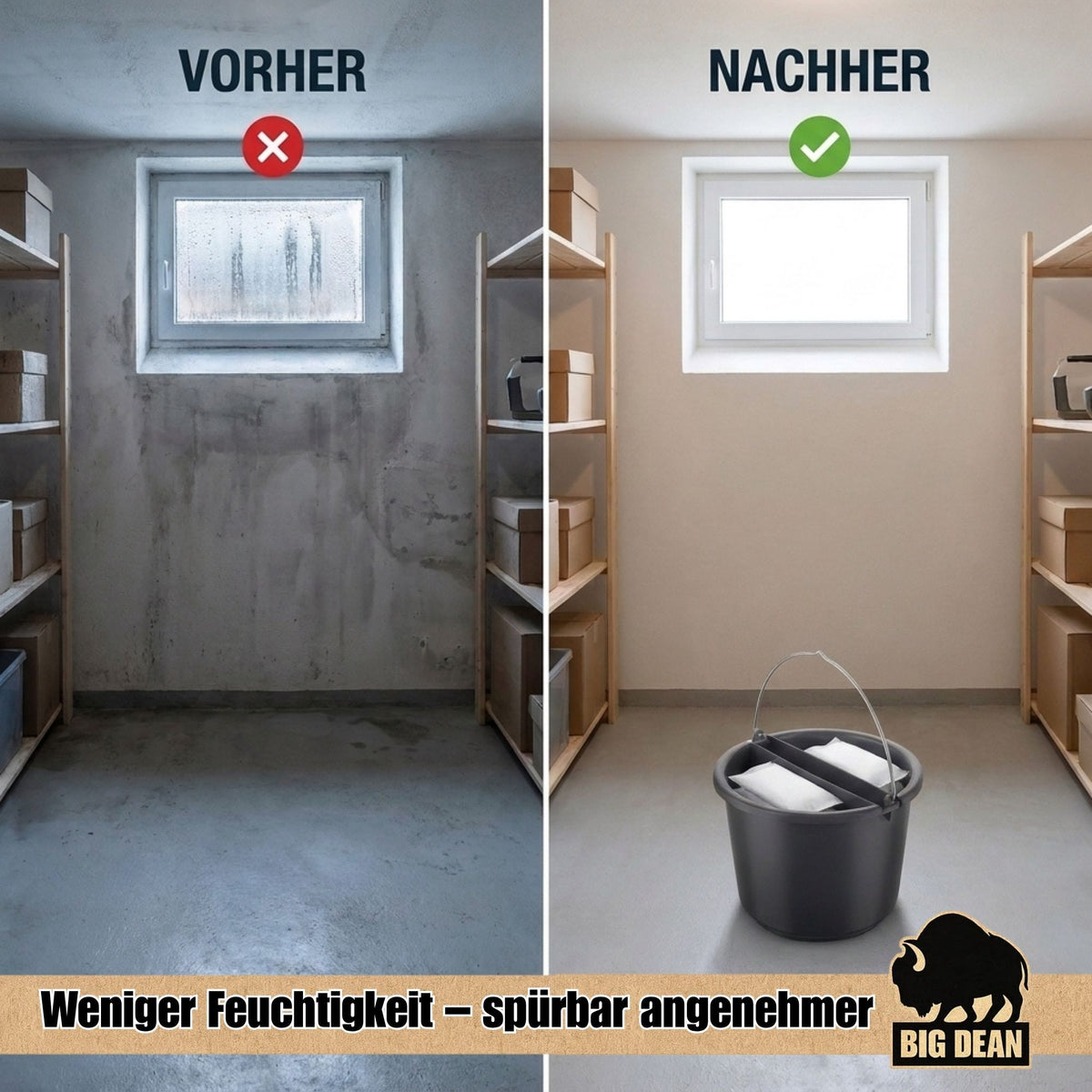 BigDean XXL Luftenfeuchter mit 12 Granulat Nachfüllpacks image 4