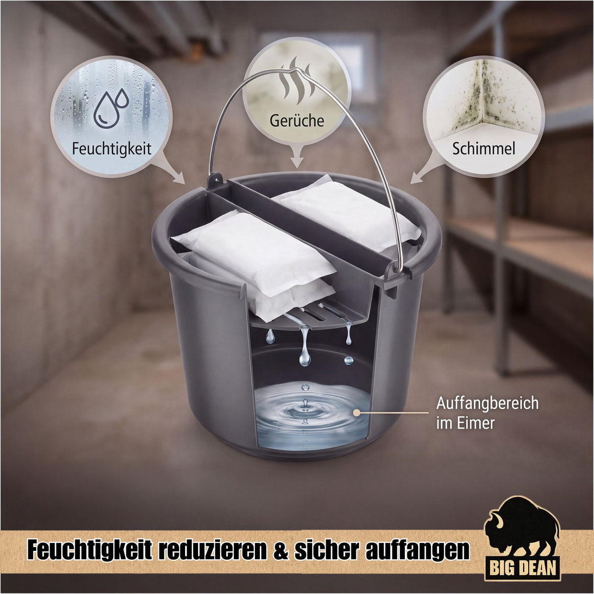 BigDean XXL Luftenfeuchter mit 12 Granulat Nachfüllpacks image 6