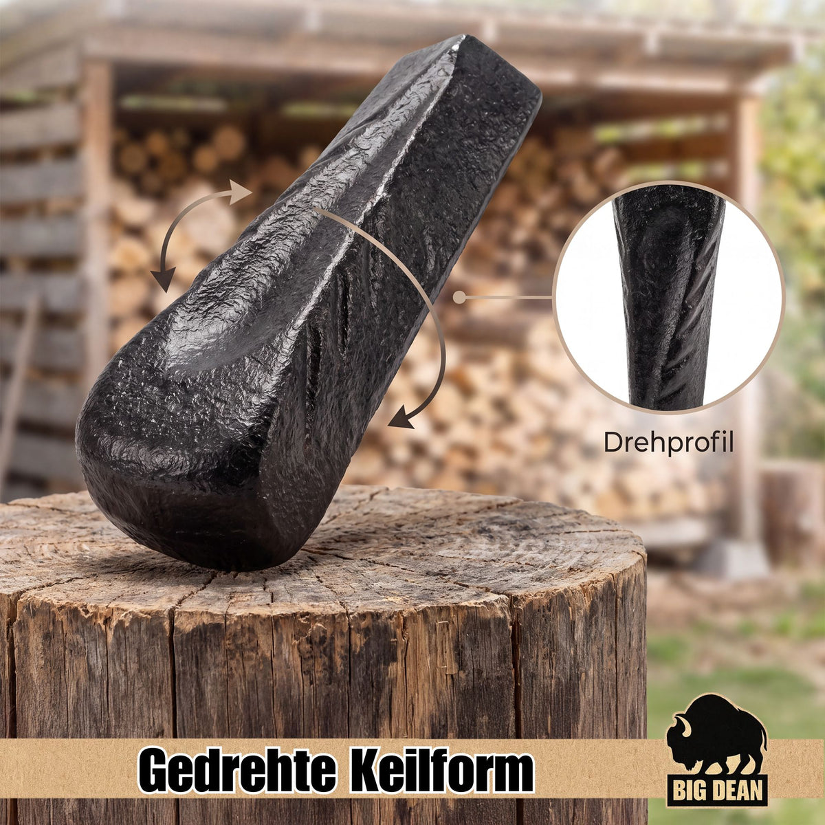 BigDean Spaltkeil für Holz Drehspaltkeil 2,25 kg Edition 2027 image 4