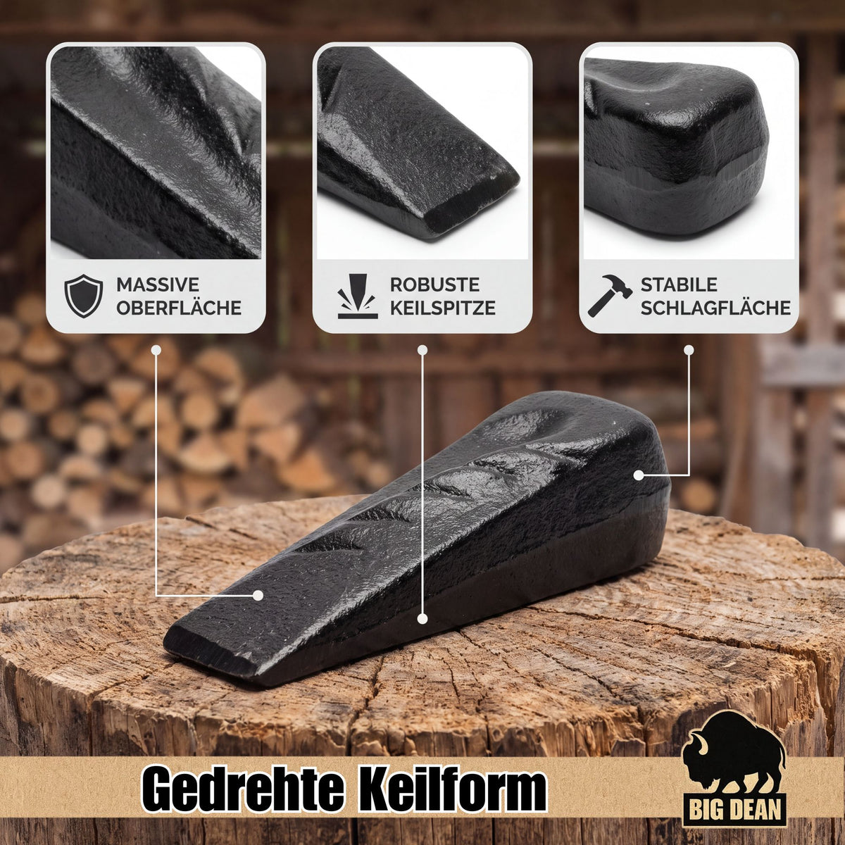 BigDean Spaltkeil für Holz Drehspaltkeil 2,25 kg Edition 2027 image 5