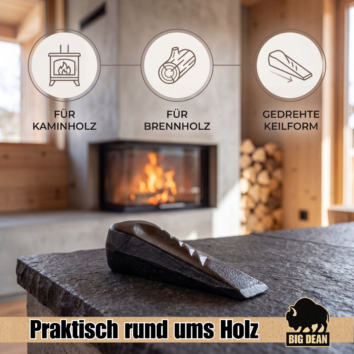 BigDean Spaltkeil für Holz Drehspaltkeil 2,25 kg Edition 2027 image 6
