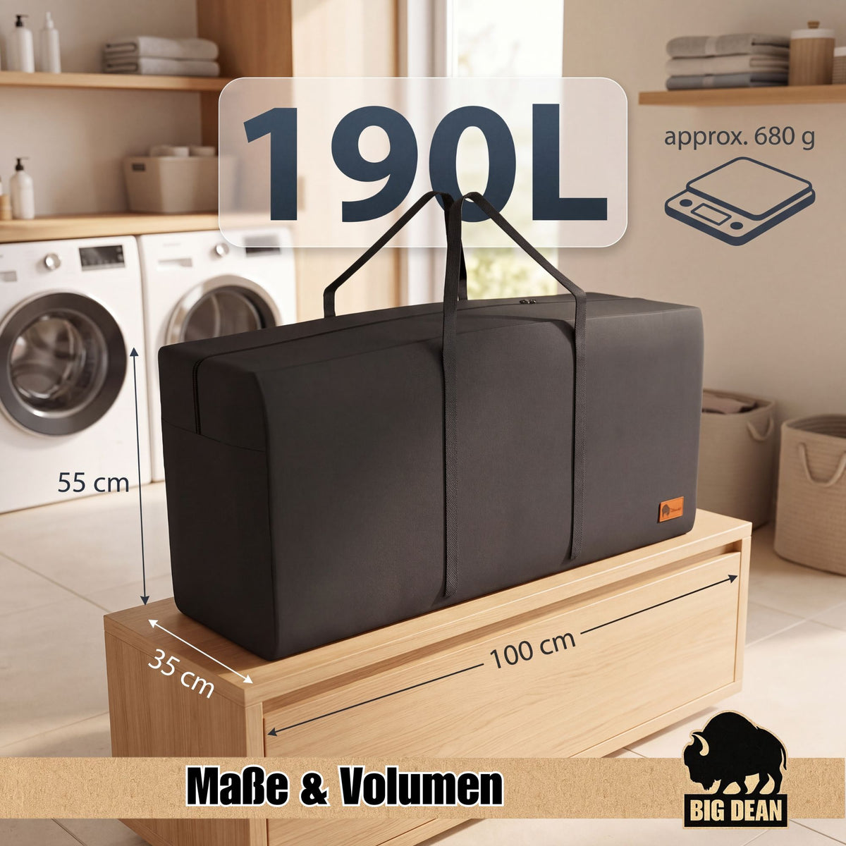 2 Stück 190L Extra Große Aufbewahrungstasche Oxford Reisetasche Groß image 3