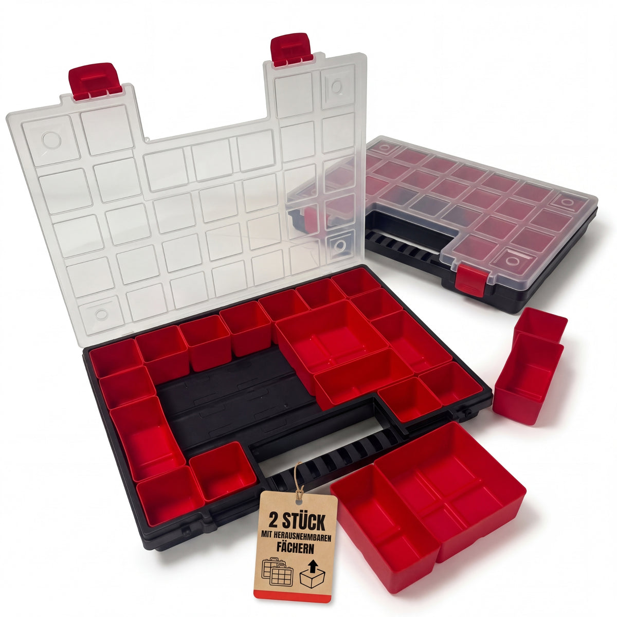 2 Stück Organizer mit 21 herausnehmbaren Fächern 39 x 30 x 5 cm (L x B x H) image 1