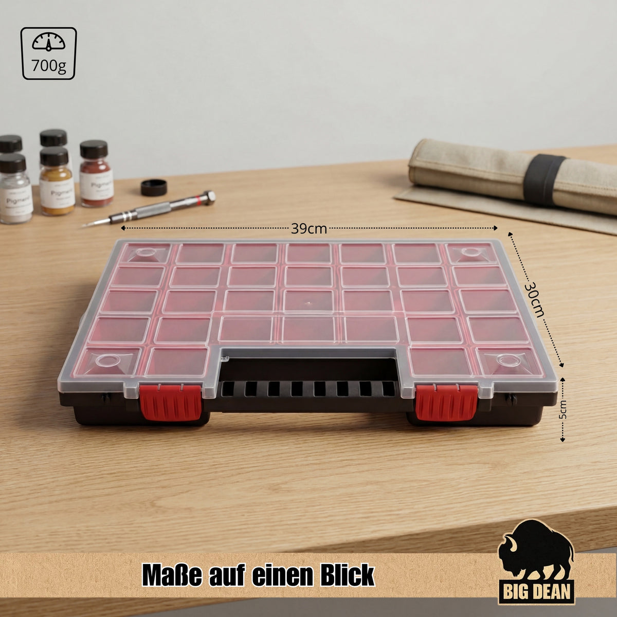 3 Stück Organizer mit 21 herausnehmbaren Fächern 39x 30 x5 cm (L x B x H) image 3