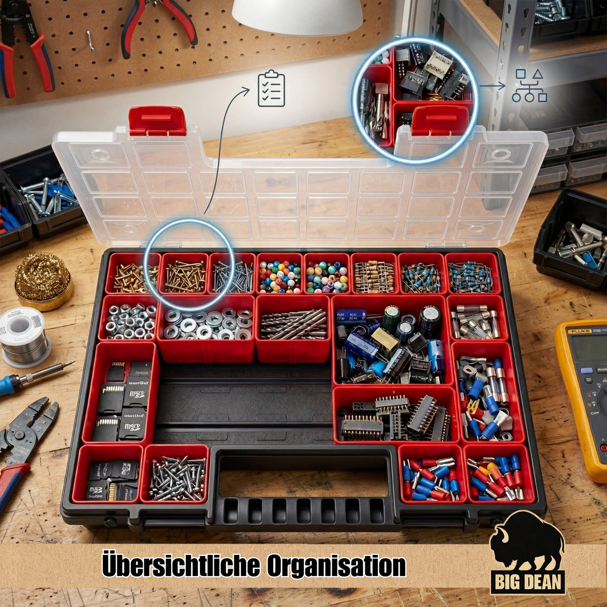 3 Stück Organizer mit 21 herausnehmbaren Fächern 39x 30 x5 cm (L x B x H) image 5