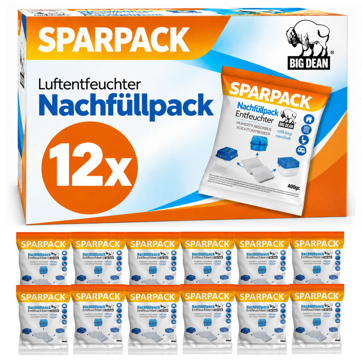 Bigdean 12x Luftentfeuchter Granulat 400g Edition 2027 image 1