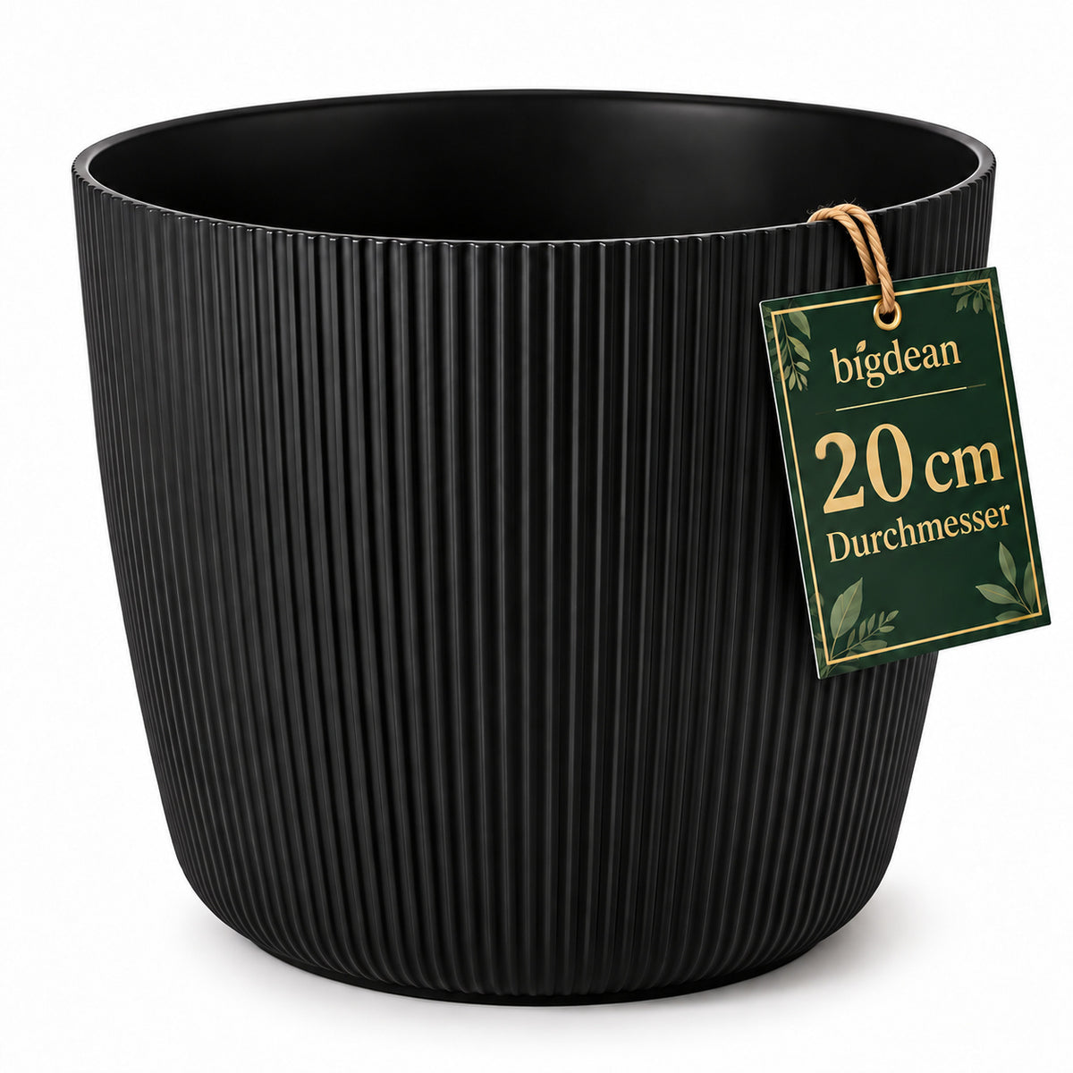 BigDean Blumentopf Ø 20 x H 17cm mit Schwarz Übertopf mit Einsatz  image 1