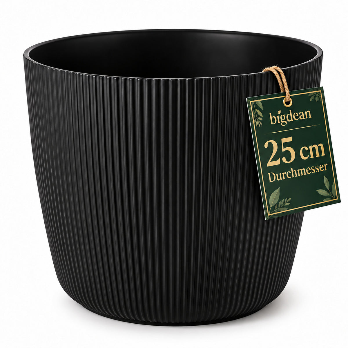 BigDean Blumentopf Ø 25 x H 22cm mit Schwarz Übertopf mit Einsatz  image 1