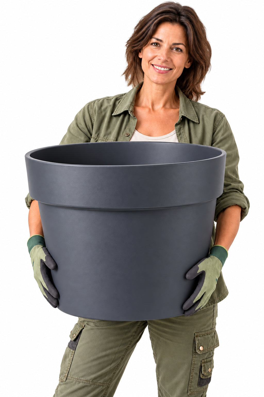 BigDean XXL Ø 60 cm Blumentopf mit Rollen und Wasserspeicher 93 Liter image 1