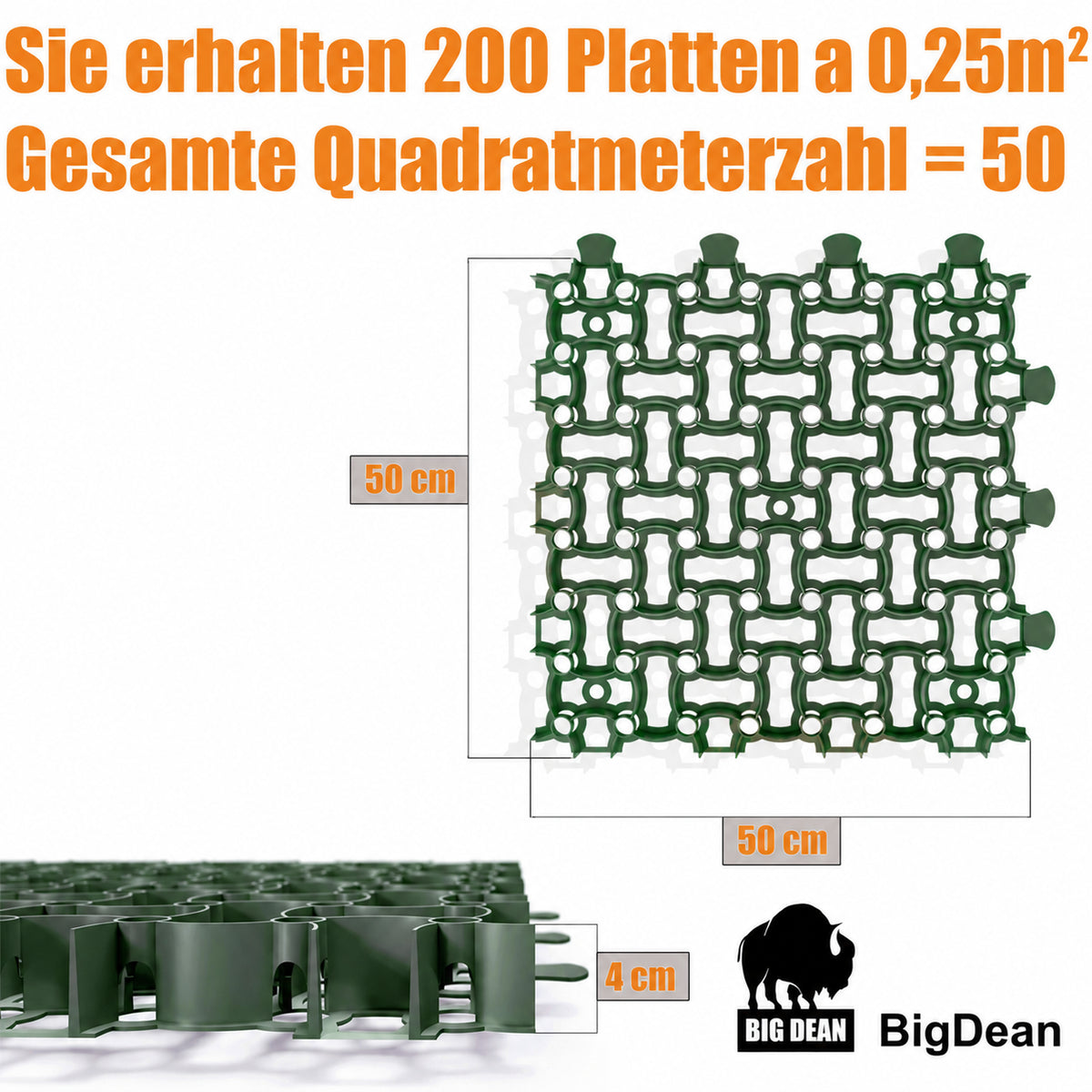 BigDean 200 Rasengitter Kunststoff 50 m² bis 16 t/m² belastbar & befahrbar image 5