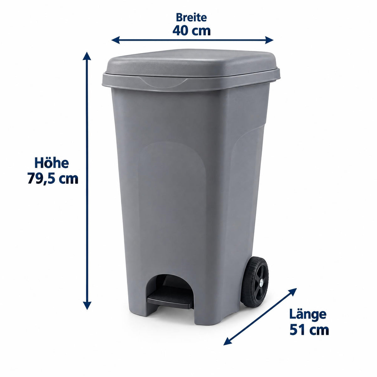 Mülltonne 80 Liter mit Rädern Beutelhalter und Öffnung per Pedal image 3
