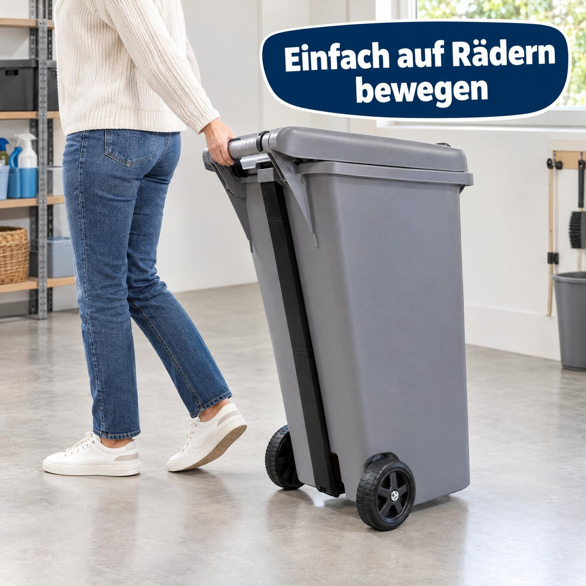 Mülltonne 80 Liter mit Rädern Beutelhalter und Öffnung per Pedal image 4