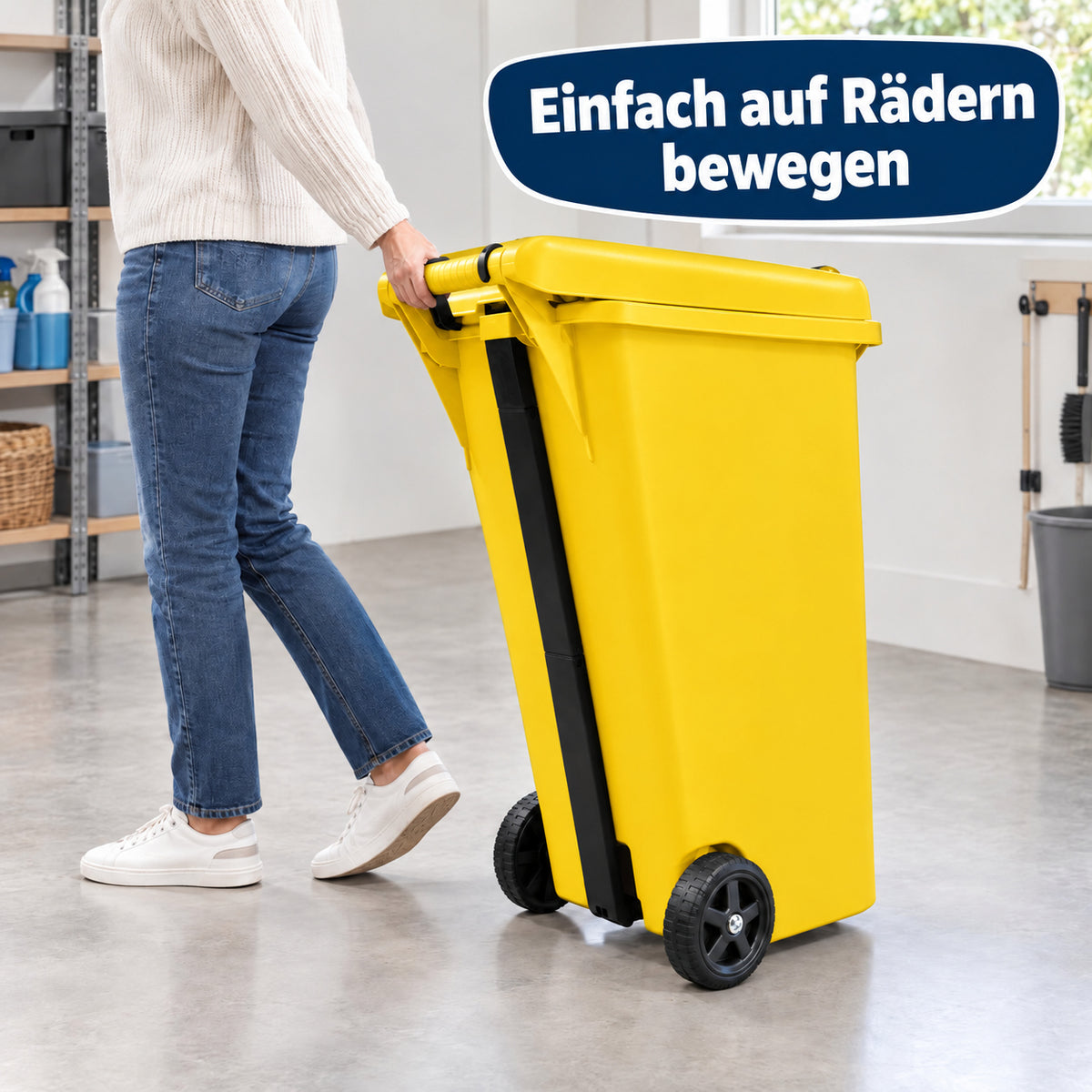 BigDean Mülltonne 80 Liter mit Rädern Beutelhalter und Öffnung per Pedal image 5
