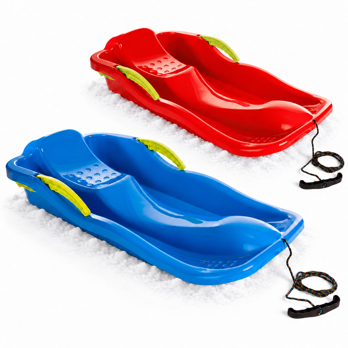 BigDean 2 Schlitten Racing Lenkbob blau & rot Rodel mit Bremse & Lenkung image 1