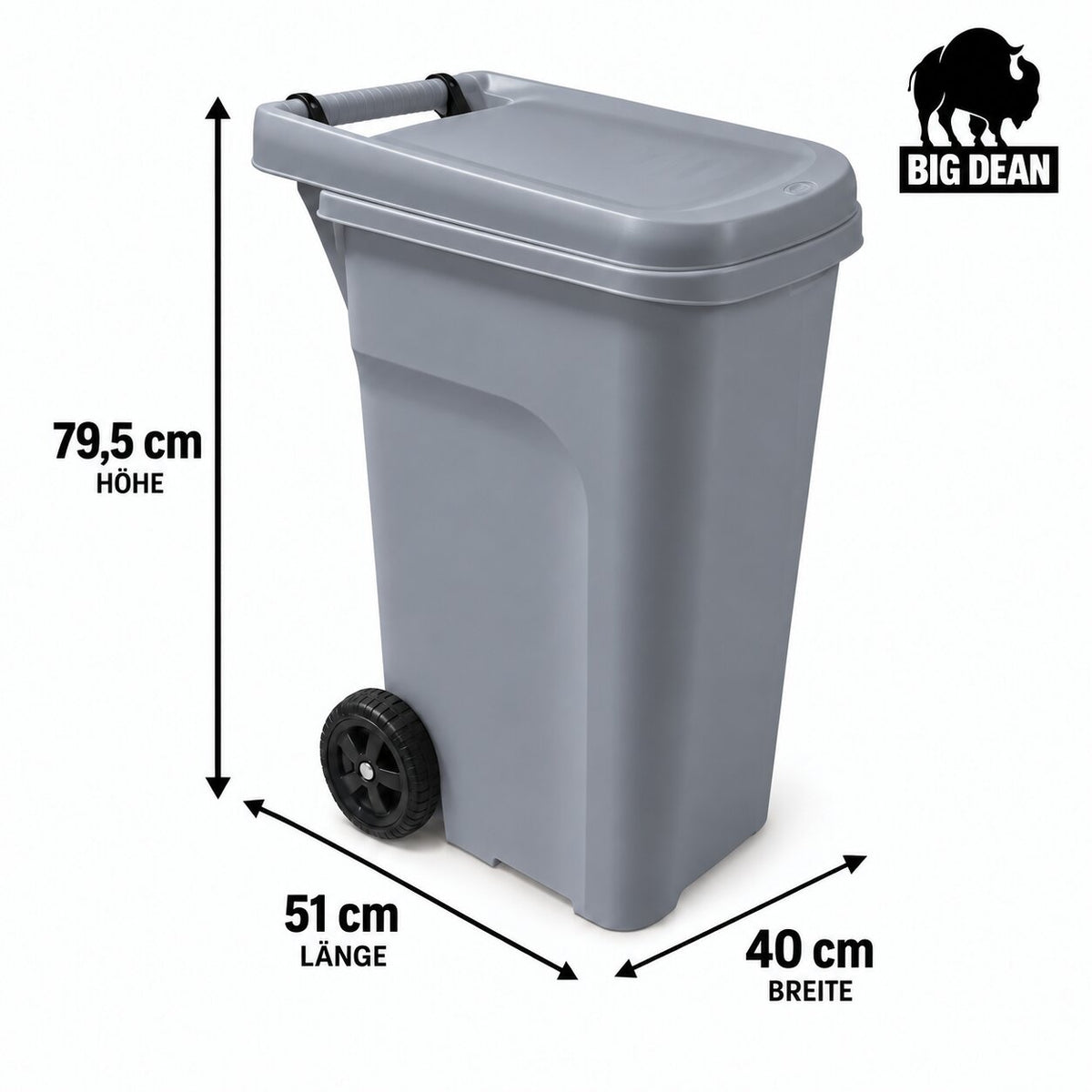 Mülltonne 80 Liter mit Rädern und Beutelhalter image 3