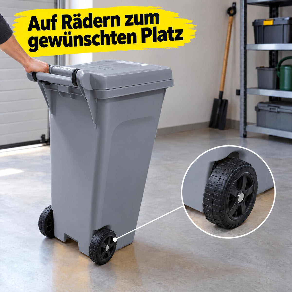 Mülltonne 80 Liter mit Rädern und Beutelhalter image 5